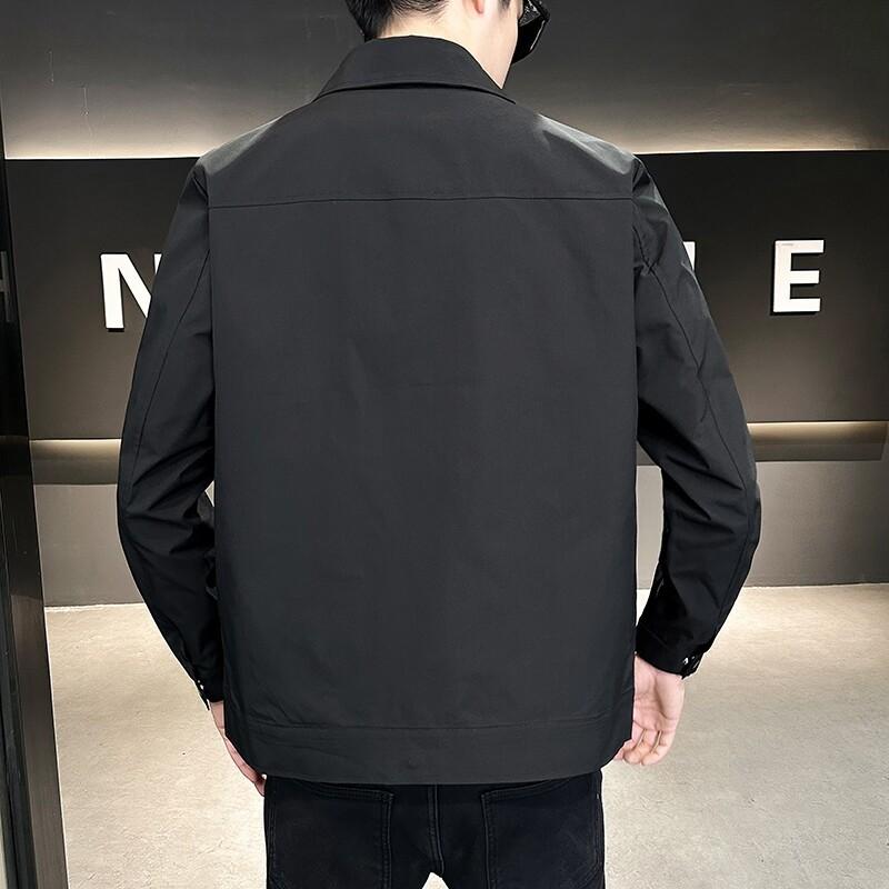 New Jacket for Men's Spring and Autumn Trendy Slim Korean Style Handsome Lapel Top Simple and Versatile Work Jacket