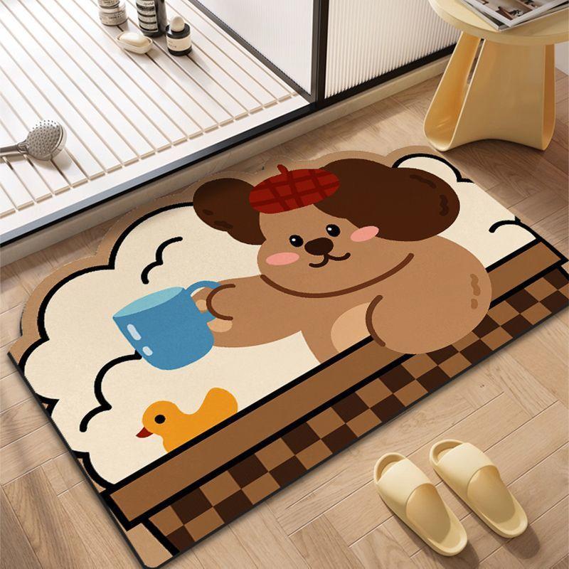 Cute Cartoon Animal Diatom Mud Floor Mat, Shower Room, Dirt-Resistant And Wear-Resistant Floor Mat, Bathroom Non-Slip And Easy To Take Care Of Floor