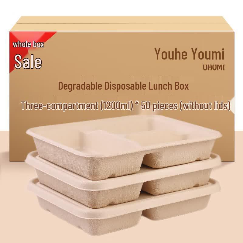 Youhe Youmi 3-Compartment Biodegradable Food Containers