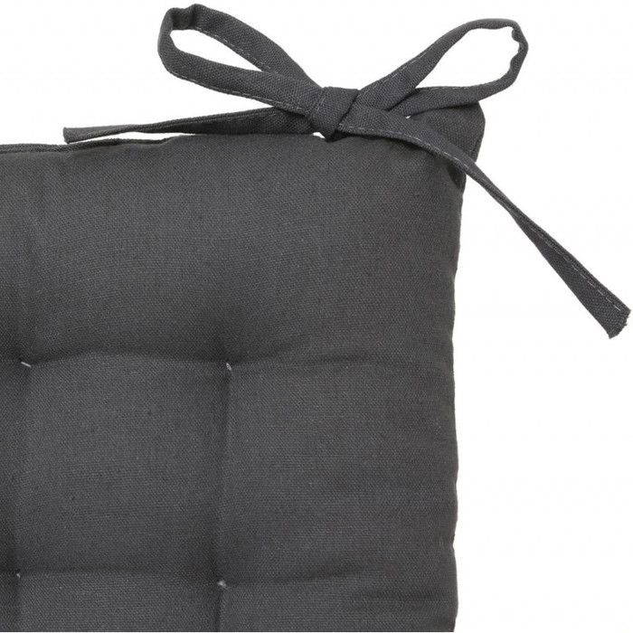 Galette de chaise à nouettes 38 x 38 cm Atmosphéra - Gris fonce