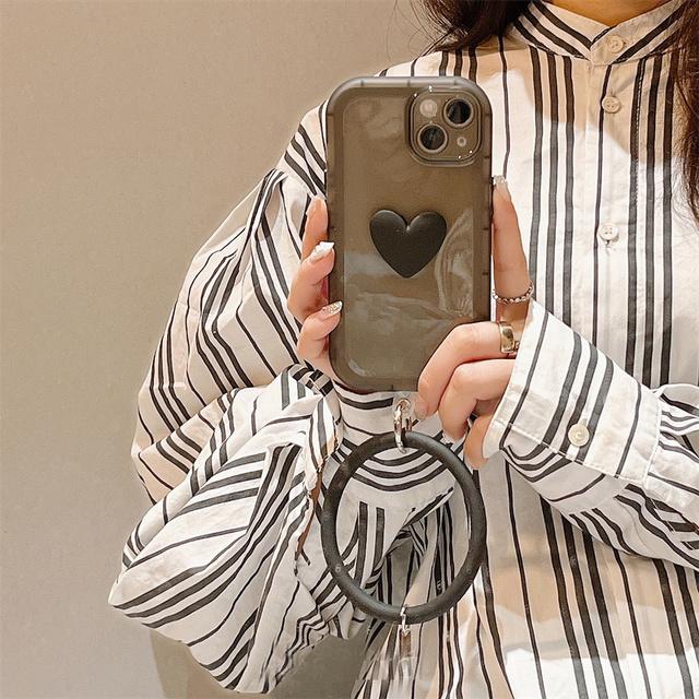 

Ins Корея 3d Love Heart Clear ремешок на запястье чехол для Iphone 13 12 11pro Max X Xr Xs Max удобный ремешок противоударный чехол For iPhone 13Pro Max