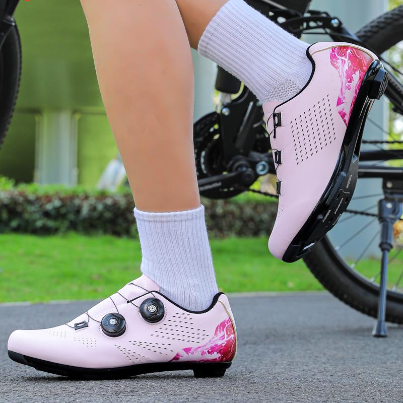 Road Bike Lock Shoes, Comfortable Cycling Shoes for Men and Women, Hard-Soled, Lightweight, Breathable, Mountain Bike Professional Cycling Shoes
