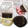 Men's Beard & Hair Styling Ring Brush with Stiff Bristles - Also Ideal for Nail Art Cleaning