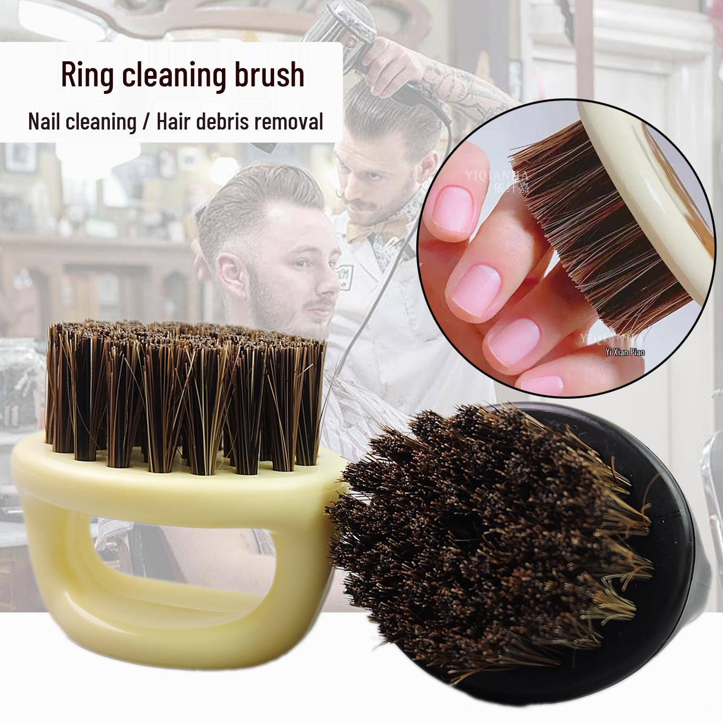 

Men s Beard & Hair Styling Ring Brush with Stiff Bristles - Also Ideal for Nail Art Cleaning чорний