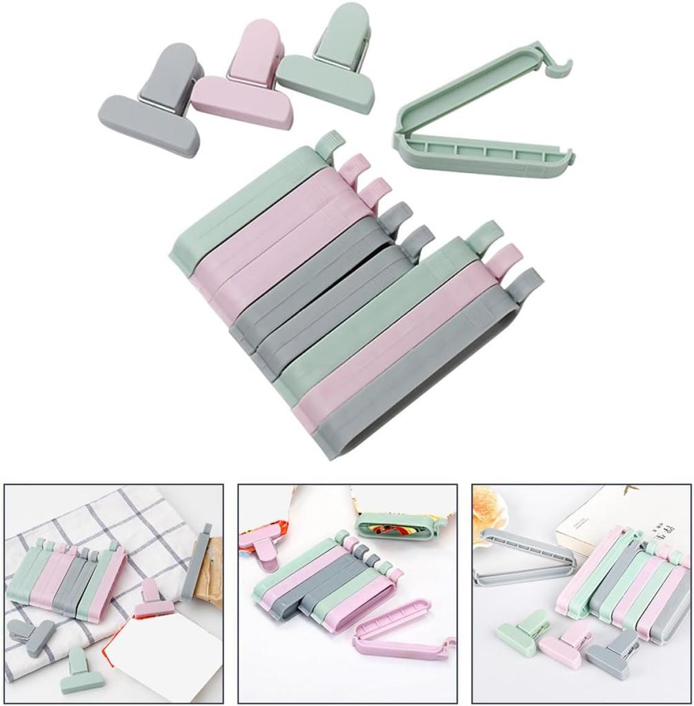 12pcs Mixed Color Plastic Sealing Clips Bag Clips for Food Storage Snack Chip Bag Sealer Moisture and Kitchen Sealing