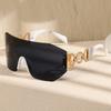 1 Oversized Rimless Rectangular Fashion Sunglasses - Y2K Luxury Classic Gradient Lens, Composite Frame, Ideal for Travel Fashion