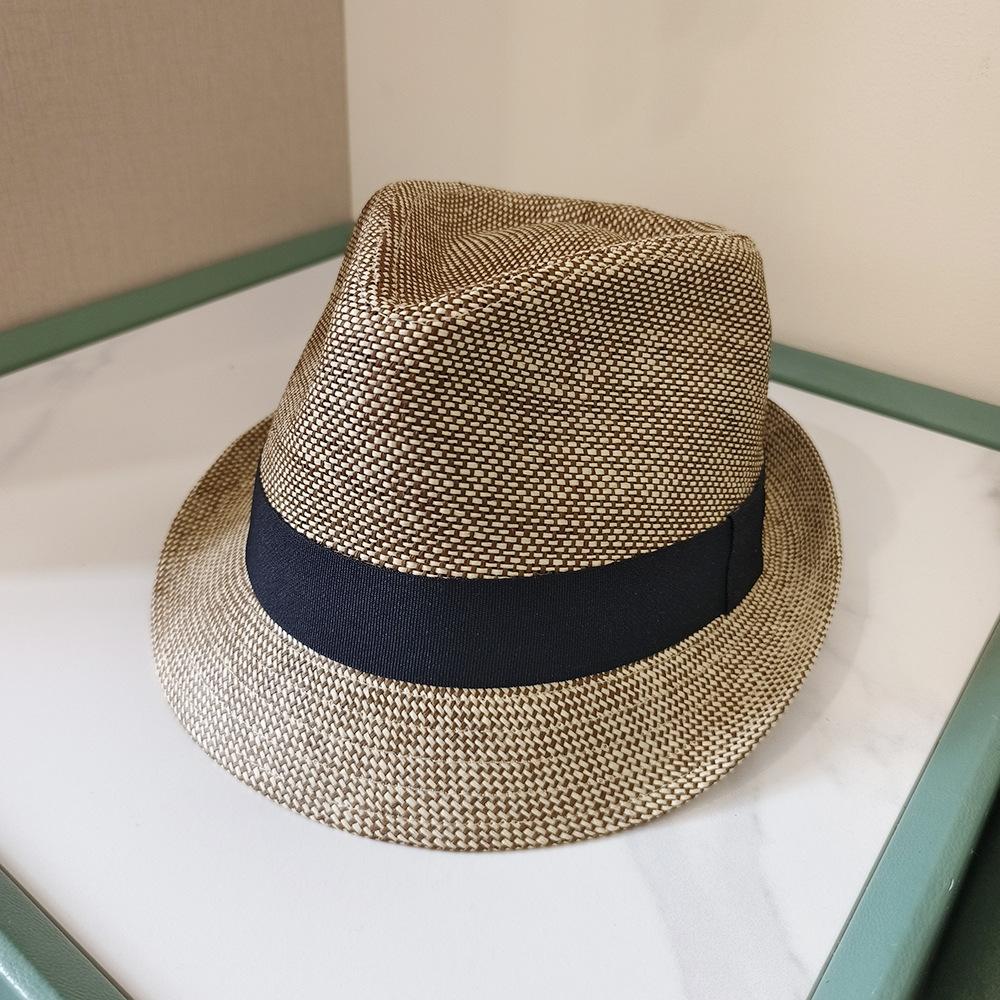 British Retro Gentleman's Hat Men's Jazz Hat Large Head Circumference Large Size Sun Protection Panama Top Hat Straw Hat