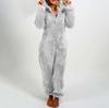 2024 Trendy Europese & Amerikaanse Fleece-Gevoerde Hooded Jumpsuit Pyjama voor Dames