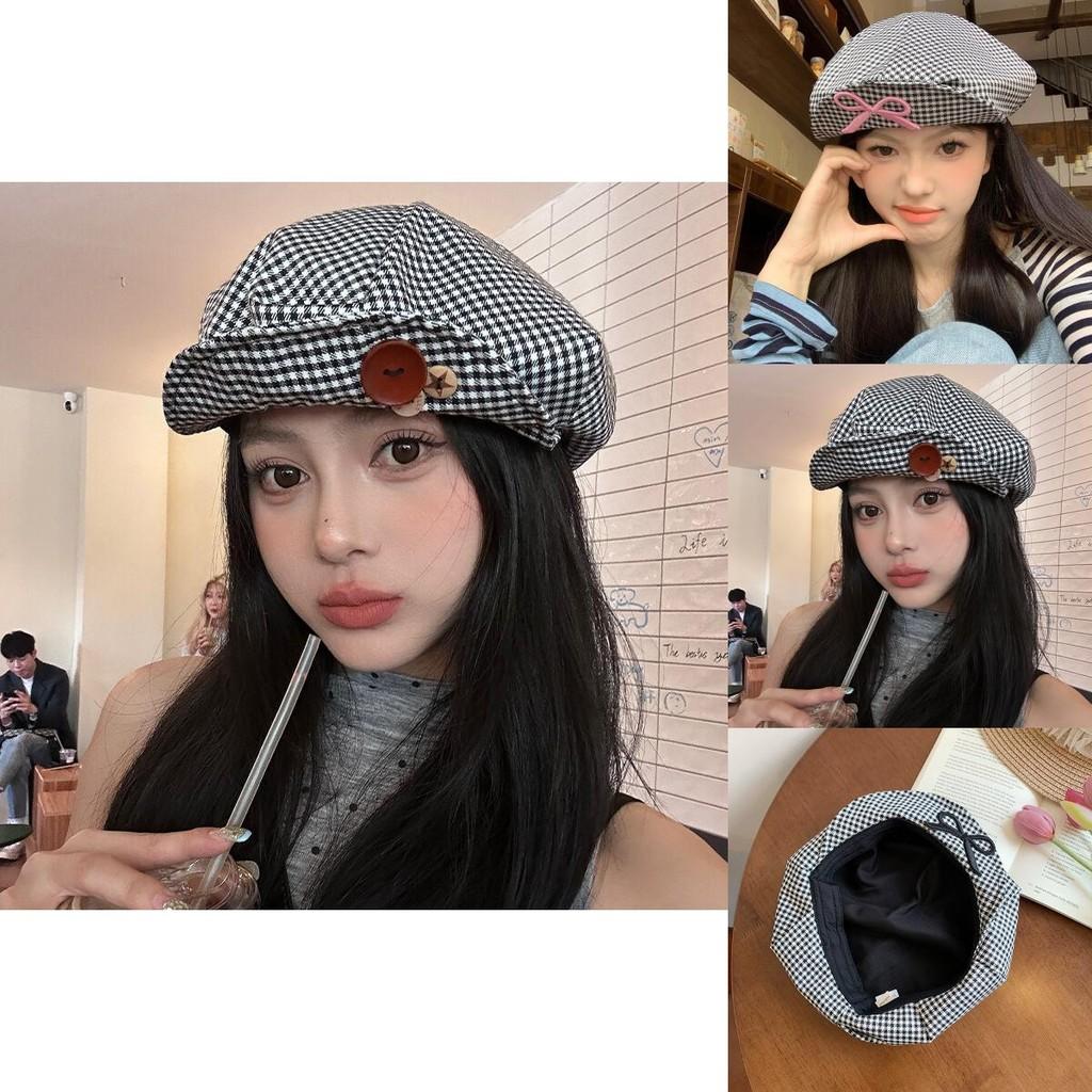 Korean Chic Style Y2k Button Beret Hat With Vintage Appeal And Comfortable Fit All For