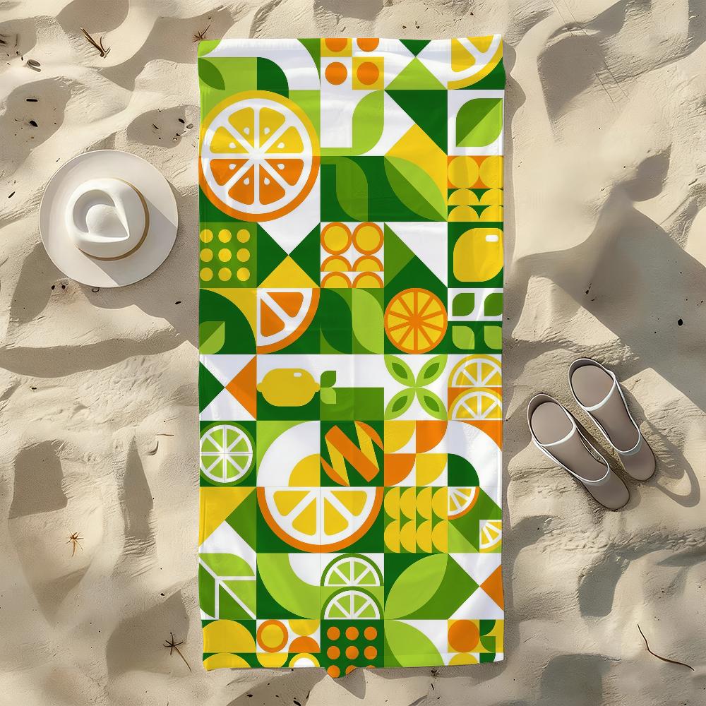 lemon Art Towel For Swim Yoga Gym Quick Drying Soft and skin-friendly Beach Towels All-Season