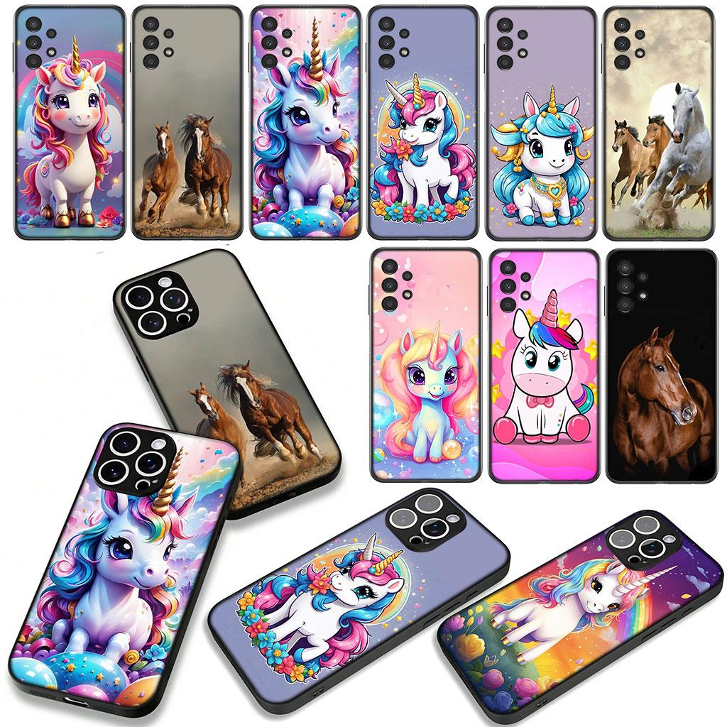 Unicorn Horse Comics Cartoon for Samsung Galaxy A25 A37 A57 A12 A14 A31 A41 A50 A51 A70 A71 A72 A21S A04 M15 Note 20 9 8 10 Case