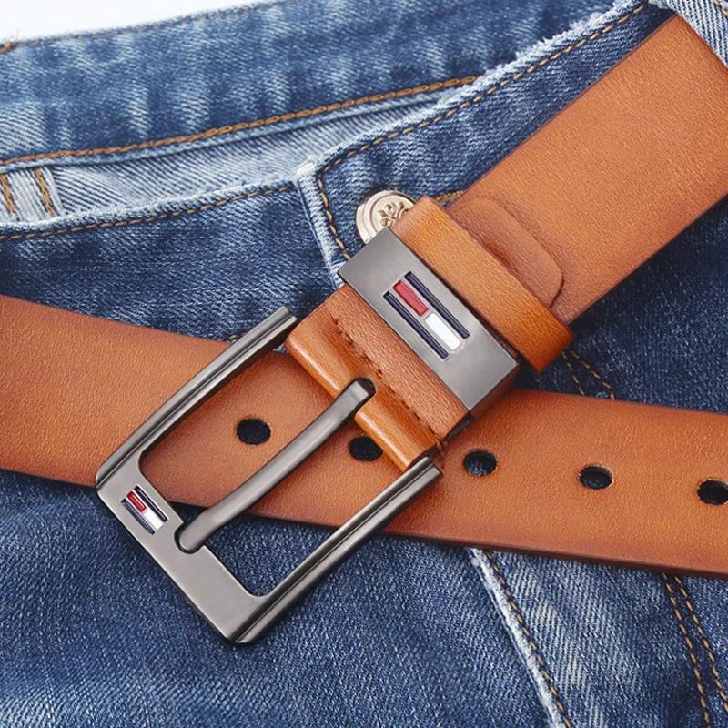 Fashion Men Alloy Pin Buckle Belt Male PU Leather Waist Belts for Jeans Straps Fancy Vintage Waistband Brand Luxury Design