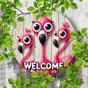 Wall Art Metal Flamingo Sign Home Outdoor Decor Modern Aluminum 2D