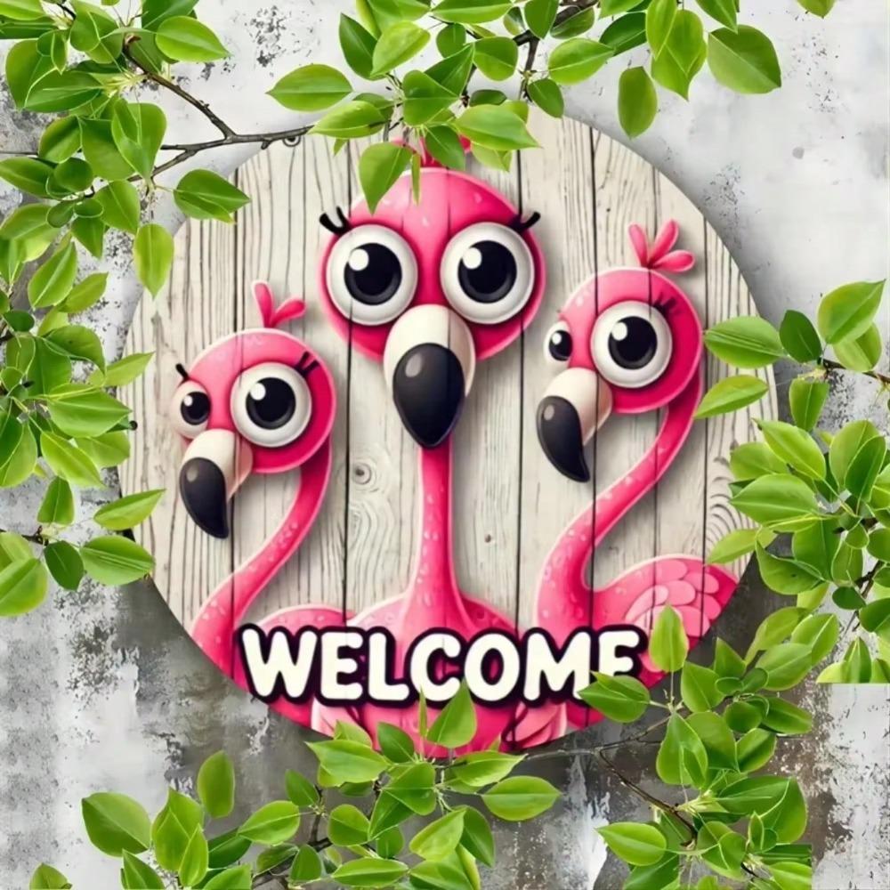 Wall Art Metal Flamingo Sign Home Outdoor Decor Modern Aluminum 2D