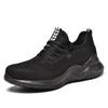 Work Sneakers Men Safety Shoes Construction Steel Toe Work Shoes For Men Mesh Black Lightweight Protective Men Safety Sneakers