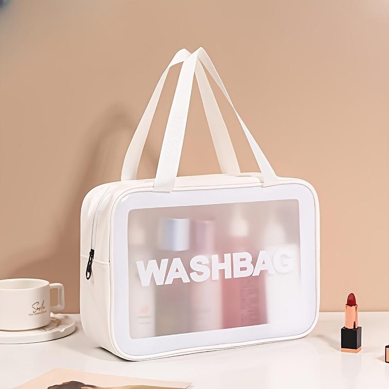 Large Waterproof Toiletry Bag - Transparent PVC Travel Cosmetic Organizer -Women'S Handbag, Holiday Gift, Durable Zipper Closure