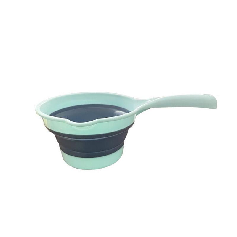 

Складной силиконовый дуршлаг для фруктов и овощей, корзина для мытья с ручкой, дуршлаг, кухонный, креативный, портативный, дорожный, черпак для воды синий