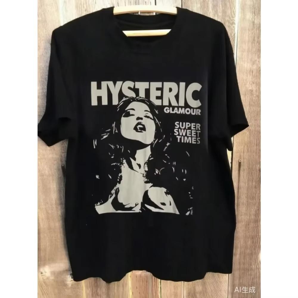 

2026 New Hysterical Glamour 90s Vintage Style Chacoal Reprint TShirt Unisex Summer New UNISEXs Womens Vintage Fashion TShirt S