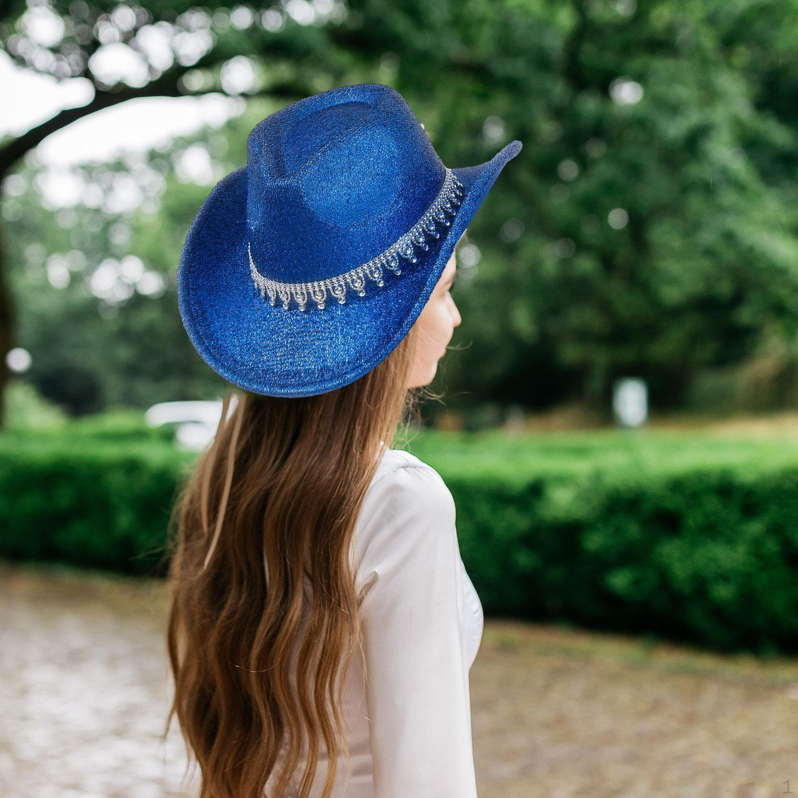 

Ковбойская шляпа для свадебной тематической вечеринки, ролевой игры, косплея, музыкального фестиваля Blue