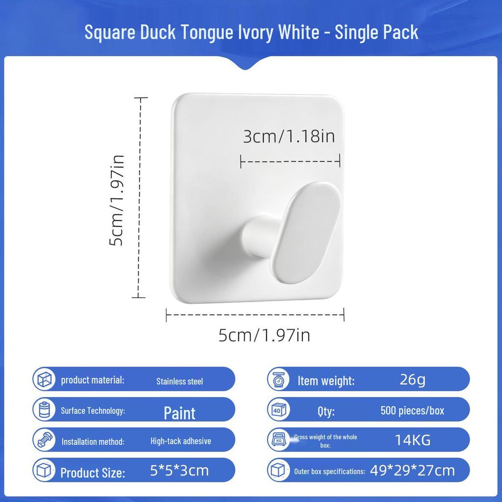 Punch-Free Strong Adhesive 304 Stainless Steel Wall Hook