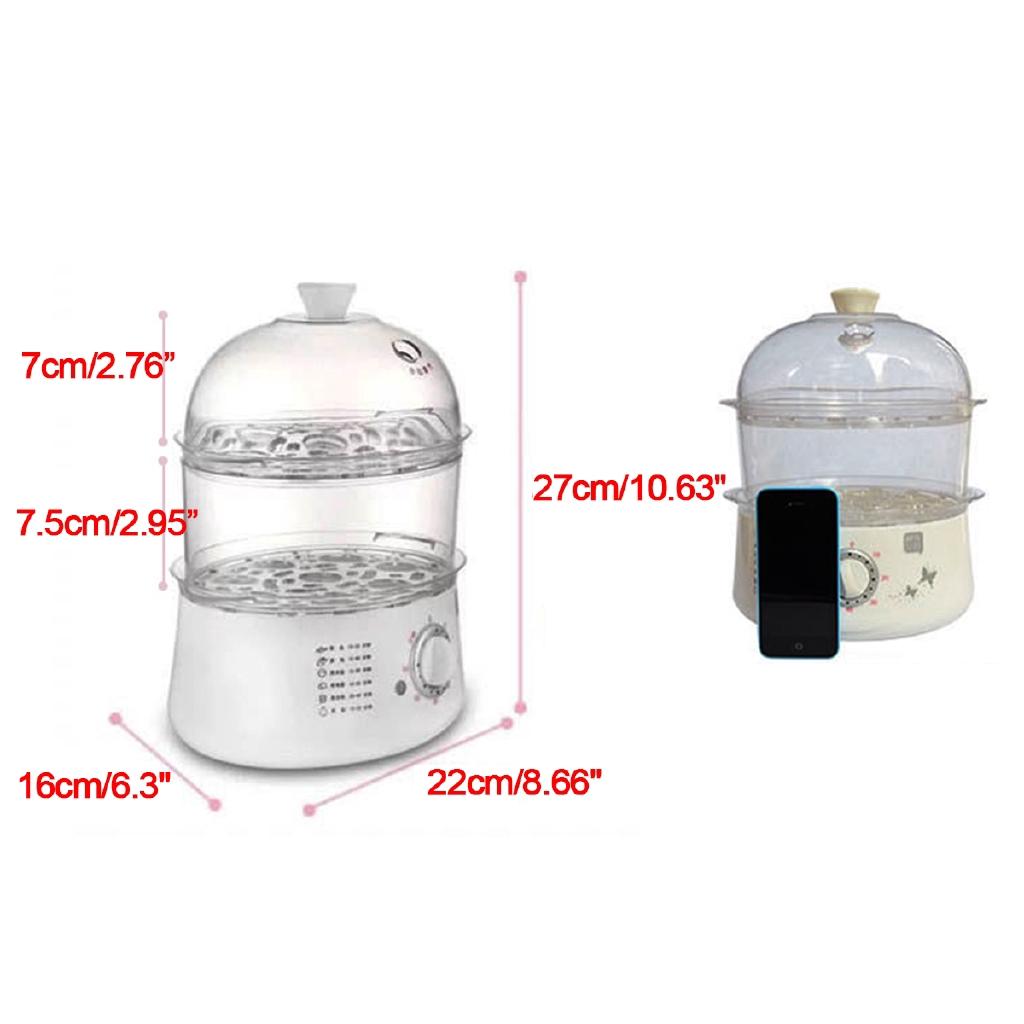 2.5L 50HZ 650W Multifunctional Timing Electric Boilers 2-Layer Rapid Egg Cooker Steamer Egg Electric Steamer