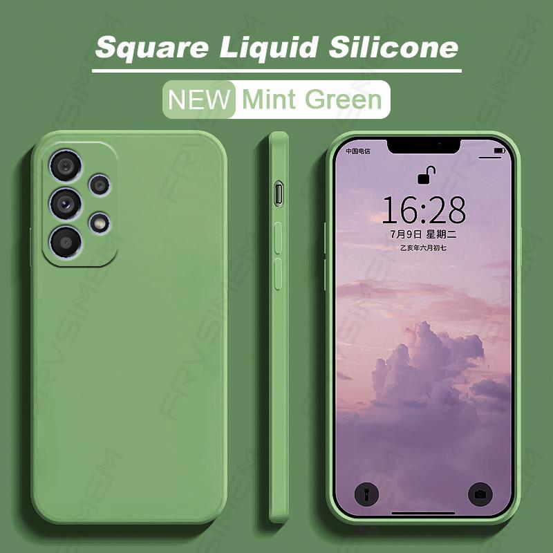 Vloeibare Siliconen Telefoonhoesje voor Samsung Galaxy A12 A22 A32 A22S A52 A52S A72 A13 A23 A33 A53 A73 5G A21S A31 A41 A51 A71 Cover
