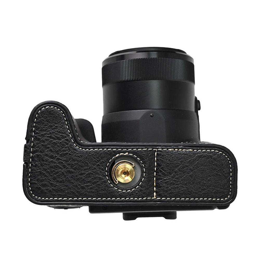 Für Canon SX70 HS PU-Leder Kamera Halbkörper-Tasche SX70HS Bodenöffnung Magnetischer Verschluss