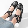 Sequined Rivet Bowknot Crocodile Leather Women Ballet Flats Comfort Mary Janes Dance Loafers Casual Girls Walking Shoes