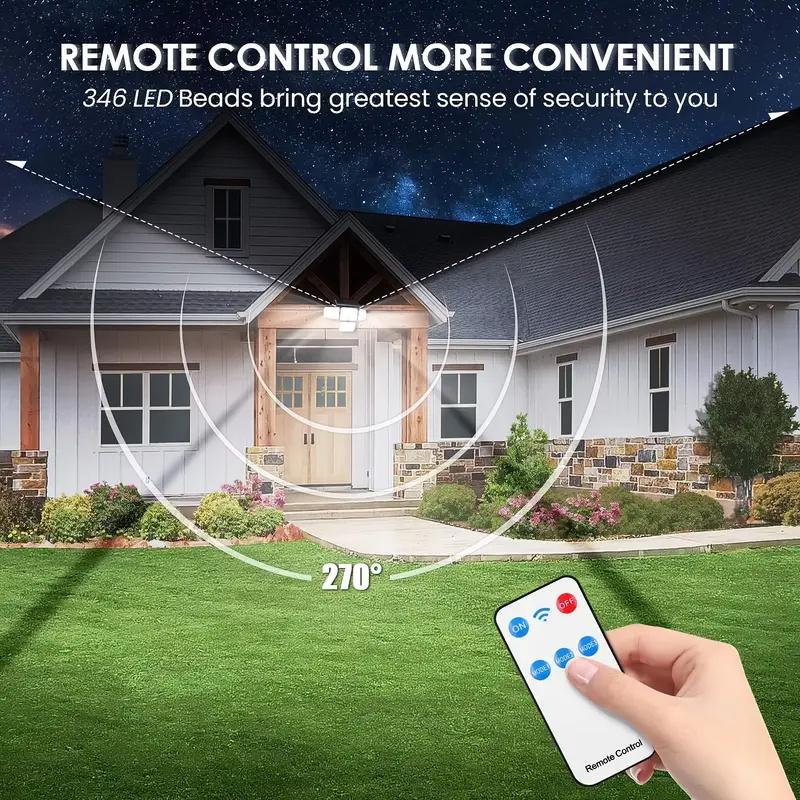 Outdoor Solar Lights 346 LED Motion Sensor Wall Lights, 360° Wide Angle Waterproof Security LED Flood Light for Porch Garden