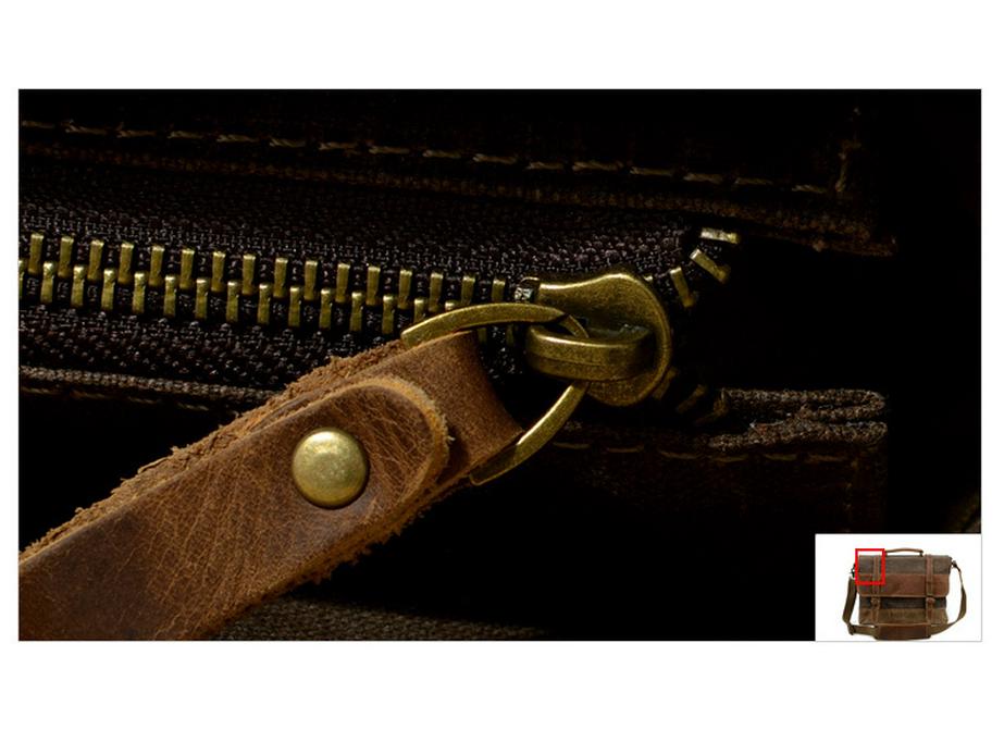 Men's Retro Waterproof Cowhide & Waxed Canvas Briefcase - European & American Shoulder Crossbody Bag