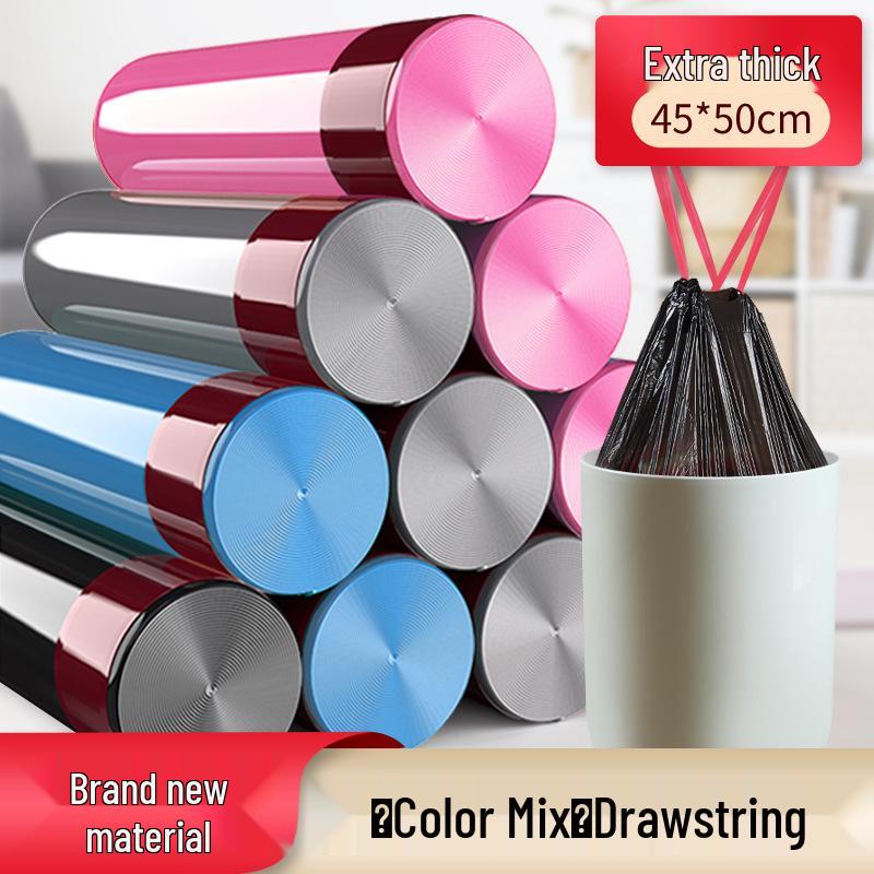 Handheld Large Black Drawstring Trash Bags, Household Thickened Disposable Plastic Bags Customizable Bulk Discount