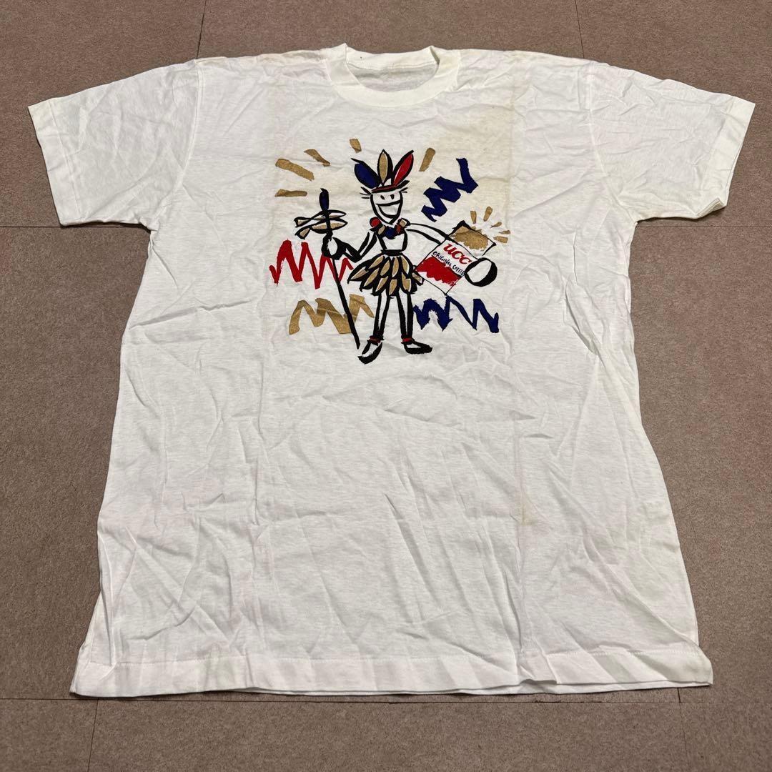 UCC COFFEE Coffee Short Sleeve T-Shirt White Vintage Single Stitch L