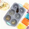6-Cavity Silicone Craft Mold Christmas Wreath Design  Versatile Reusable for Ice Chocolate Soap Candle, Baking & DIY