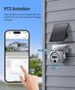 Solar-Powered 6MP HD Camera, 12x Zoom, PTZ, Full-Color Night Vision for Outdoor Monitoring.