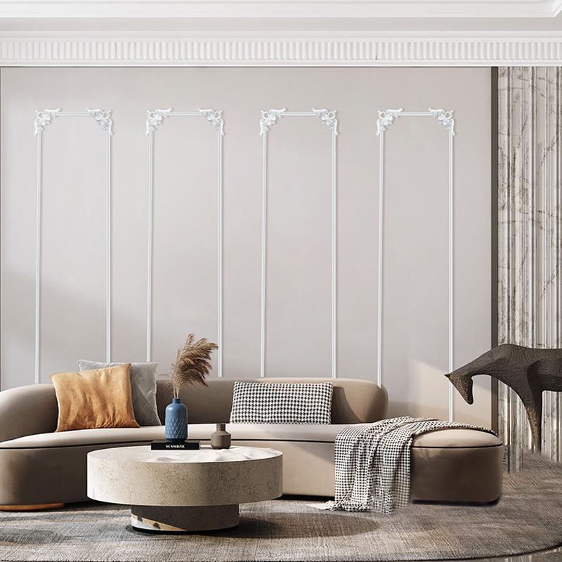 French Style TV Wall Frame Decoration Strip Decorative Ceiling Decal Elegant