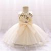 Chic Princess Birthday Dress: Fluffy Tulle, Bow, and Appliqué Design for Girls