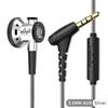 D08 Metal HiFi 3.5mm/Type-C In Ear Wired Earphone Flat Head Headsets With Mic Clear Sound Bass Headphones For Sports Music Gamer