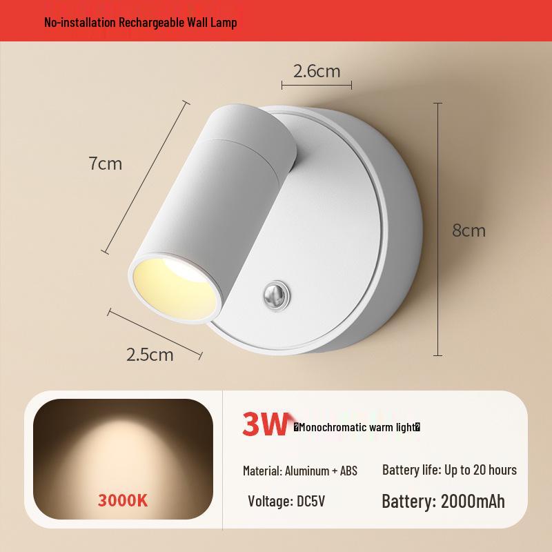 Wireless Magnetic Wall Light: Cord-Free Spotlight & Atmosphere Light for Bedroom and Picture Lighting