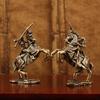 Retro Copper Medieval Knight Statue - Fine Craft Miniature Warrior Figurine Collector's Gift Home Office Decor