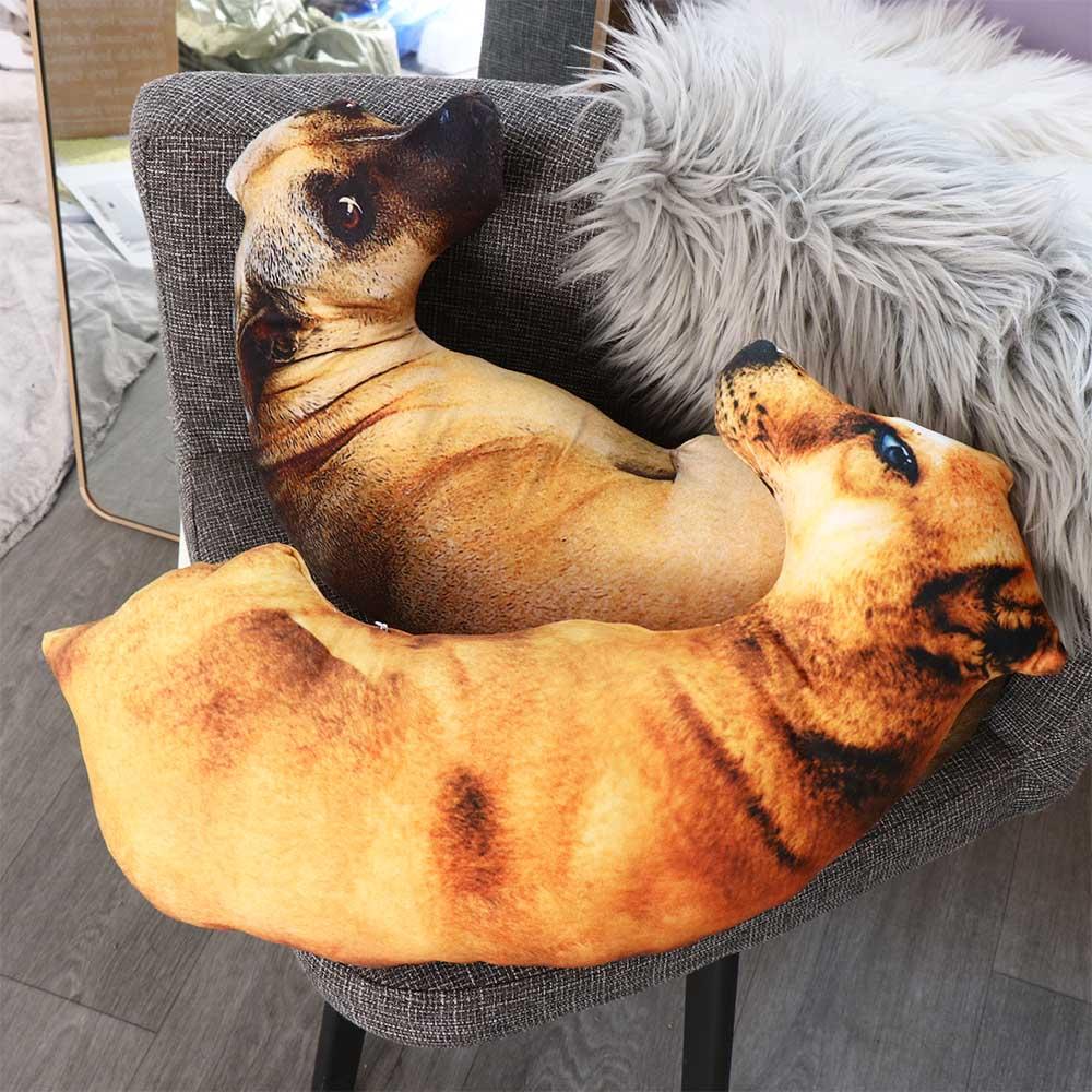 Plush Lifelike Animal Throw Pillow Soft Cushion Cute Dog Pillow  Home