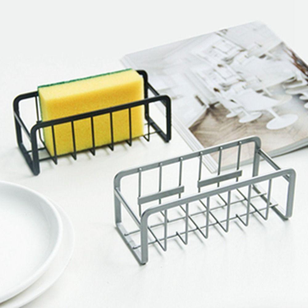 Metallschwammhalter 3 Farben Abtropf-Aufbewahrungsregal Hochwertiger Spülbeckenschwammhalter Haushalt