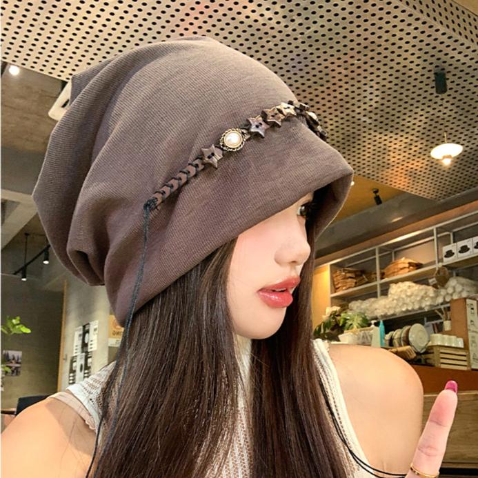 Autumn and Winter Hats Women's Pentagram Headgear Retro Big Brim Cold Hat