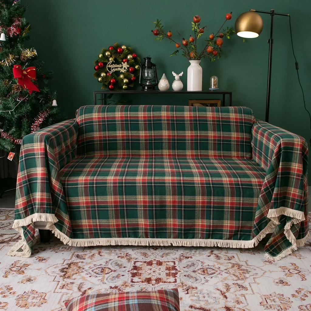 Christmas Decoration Lattice Sofa Blanket Cloth Sofa Towel Nordic Full Cover Fabric Dust Cover Protective Cover Plaid