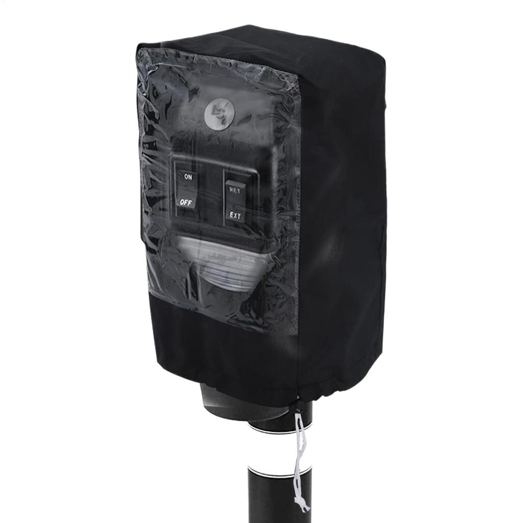 RV Jack Cover Weather-Resistant Protector Tongue Jack Cover with Clear Window for RV Mobile Home Garage Offroad Trailer Marine