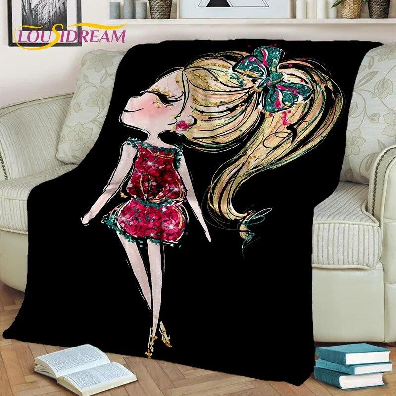Cartoon Ballerina Fairy Cute Ballet Girl Blanket,soft Throw Blanket for Home Bedroom Bed Sofa Picnic Office Cover Blanket Kids