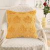 Autumn Pillow Cover Plush Faux Fur Pillowcase with 3D Leaf Art Farmhouse Bohemian Style Invisible Zipper Pillow Case