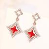 Fashionable, Simple, Light and Luxurious Four-leaf Clover Earrings for Women