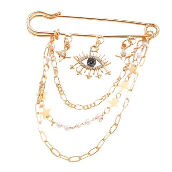 Broche Épingle de Sûreté Dorée pour Femmes Clips pour Pulls Châles Chaîne de Col Broche Bijoux pour Couvertures Robes Cardigans Artisanat