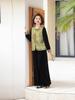 Elegant Jacquard Embroidered Gold Velvet Vest Set for Middle-Aged Women - Chinese Style Spring/Autumn Wear