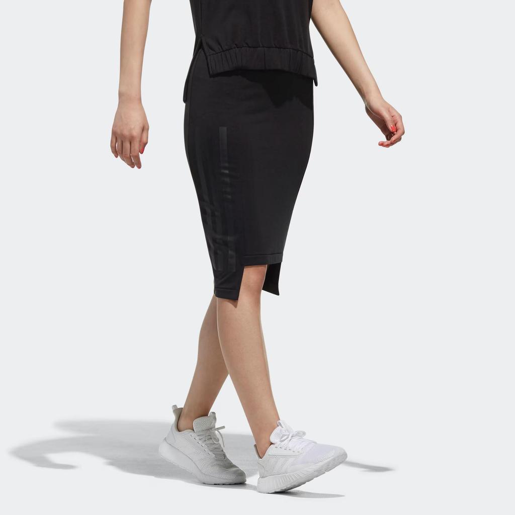 adidas Neo Simple Sports Striped Mid-Rise Lightweight Casual Skirt Women Skirts Black CV9022